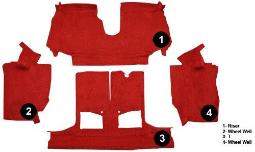 1994-1996 Chevrolet Corvette Convertible Rear with Pad Flooring [Rear Area]