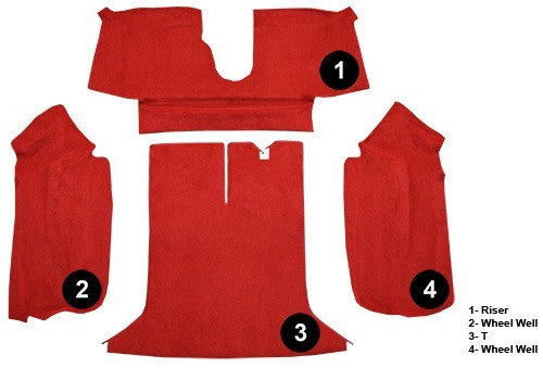 1994-1996 Chevrolet Corvette Coupe Rear with Pad Flooring [Rear Area]